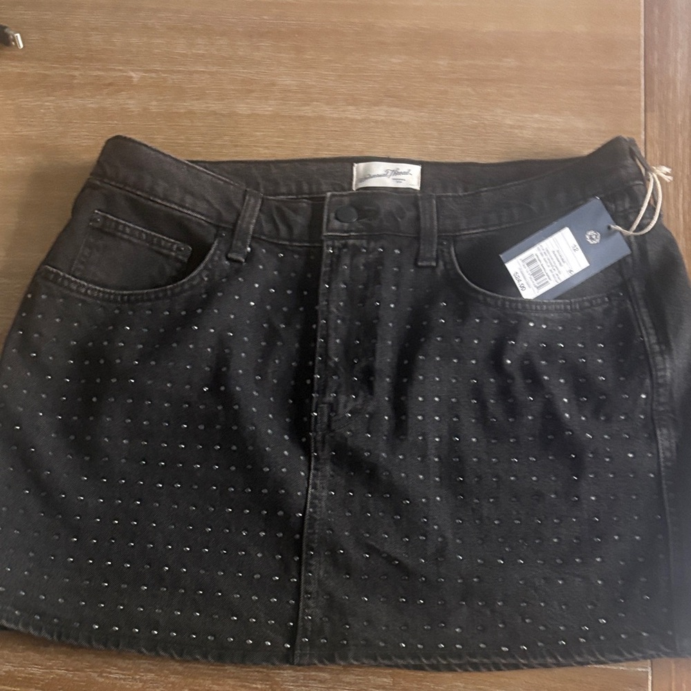 Universal Thread Black Mini Skirt with Stud Accents